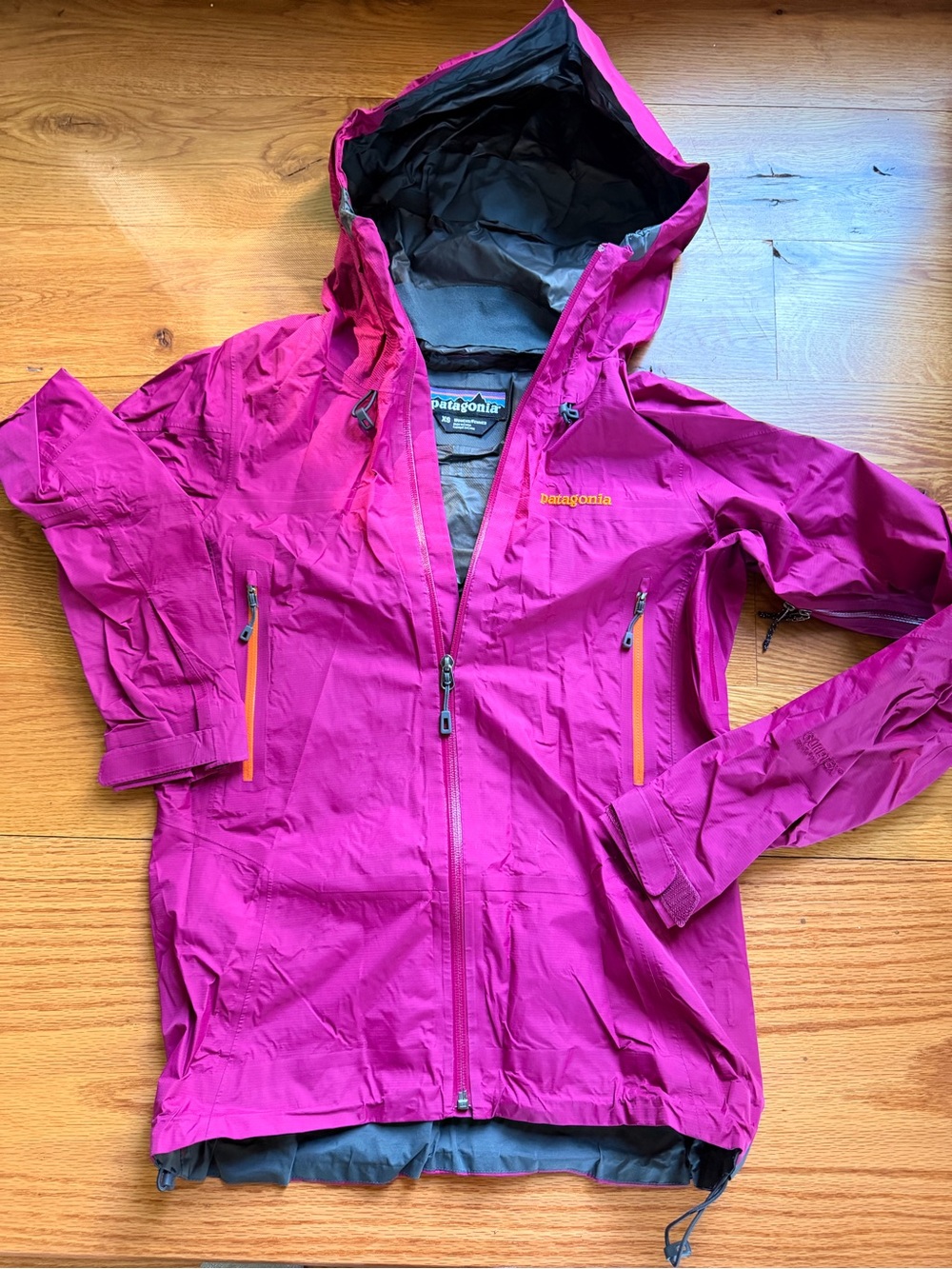 Patagonia Women's Bright Pink Hooded Rain Shell